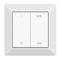 OZB-W-1CH Nástěnný ovladač ZigBee 3.0, pro smart osvětlení  fce zap/vyp, stmívání, nastavení teploty světla CCT, pro 1 skupinu, rozměry 80x80x10mm, napájení baterie, dosah až 30m