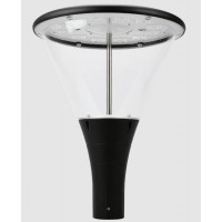 CISCO 30W/60W, IP66 Veřejné parkové osvětlení, těleso hliník, povrch černá, krycí plast čirý, LED 30W/4500lm, 60W/9000lm, neutrální 4000K, Ra80, ULOR 10%, 230V, IP66, rozměry hlavice d=450mm, h=577mm.