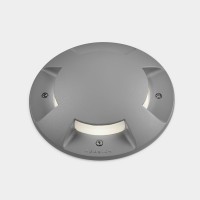 TYRO 4,6W IP65/IP67 Zemní svítidlo čtyři boční průzory, základna hliník, povrch šedá, difuzor plast opál, LED 4,6W, 70lm, teplá 3000K, 230V, IP65/IP67, tř.2. IK10, rozměry d=200mm h=260mm.