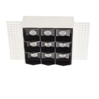 CELLULAR LED 9 FRAMELESS Stropní, podhledové, bodové, bezrámečkové svítidlo, těleso kov, povrch bílá, komínek bílá, nebo černá, LED 20W, teplá 2700K, nebo 3000K, vyzař. úhel 15°/34°/50, Ra90, 700mA, UGR<13, IP20, rozměry 90x90x50mm