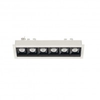 CELLULAR LED 6 Stropní, podhledové, bodové, svítidlo, těleso kov, povrch bílá, komínek bílá, nebo černá, LED 13W, teplá 2700K, nebo 3000K, vyzař. úhel 15°/34°/50, Ra90, 700mA, UGR<13, IP20, rozměry 173x46x50mm