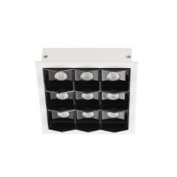 CELLULAR LED 9 Stropní, podhledové, bodové, svítidlo, těleso kov, povrch bílá, komínek bílá, nebo černá, LED 20W, teplá 2700K, nebo 3000K, vyzař. úhel 15°/34°/50, Ra90, 700mA, UGR<13, IP20, rozměry 100x100x50mm