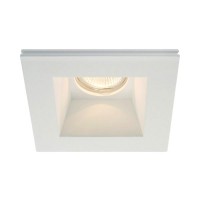 BE-FIX Q Stropní podhledové bodové čtvercové svítidlo, materiál sádra, barva bílá, pro žárovku 50W, Gx5,3 (GU5,3) 12V, IP20, 125x125mm, h=150mm