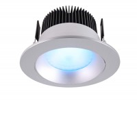 GRADO Vestavné stropní svítidlo, těleso hliník, povrch bílá/stříbrná, LED 16W, teplá 2700K, 710lm, stmívatelné, RGB, Ra80, 230V, IP20, tř.1, rozměry d=110mm.