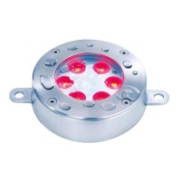 FONTANA-07 Ponorné svítidlo pro bazény a fontány, těleso nerez, 6x3W LED barevné RGB (červená, zelená, modrá), kužel světla 30°, 24V DC, IP68, rozměry d=112mm, h=34mm, vč přívodního kabelu 10m.