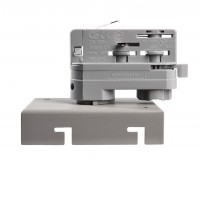 DERYL adaptér 3F, tříokruhový adapter pro napájení svítidel, 3x230V, materiál plast, barva bílá/šedá, rozměry 102x88x85mm.