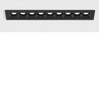 BRAINE RC 14W Stropní podhledové bodové buňkové svítidlo, těleso hliník, povrch černá, rámeček černá/bílá, LED 14W, 1005lm, teplá 3000K/neutrální 4000K, vyzař. úhel 36°, Ra90, 230V, IP20, rozměry 218x45x38mm.