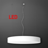 IZAR R MAX Stropní závěsné svítidlo, základna kov, povrch bílá, difuzor plast bílá mat, LED, teplá 3000K, neutrální 4000K, Ra80, "F", 230V, IP20, zař.tř.1, rozměry dle typu, lank závěs l=2000mm lze zkrátit