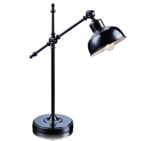 OLD LIVE STOLNÍ Stolní lampa, těleso kov, povrch imitace černé, zašlé stříbro, zašlá antik, pro žárovku 1x60W, E27, 230V, IP20, h=560mm