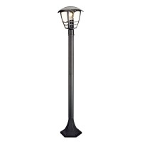 CREEK SLOUPEK Sloupkové venkovní svítidlo, těleso hliník, povrch černá / bílá, plast čirý, žárovka 1x60W, E27, 230V, IP44, rozměry h=995mm, lucerna 175x175mm, vč.sv.zdr. teplá 2700K.