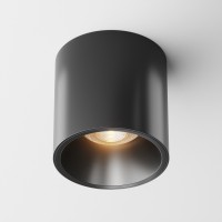 HABEO R 12W Stropní, přisazené, bodové svítidlo, těleso kov, povrch černá/bílá, reflektor černý, LED 12W, teplá 3000K/neutrální 4000K, vyzař. úhel 24°, stmív. TRIAC dle typu, 230V, IP20, rozměry d=70mm, h=70mm.