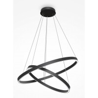 IBI HL 88W Závěsné svítidlo, těleso hliník, povrch černá/mosaz, difuzor plast opál, LED 88W, 5200lm, neutrální 4000K, Ra80, 230V, IP20, tř. 1, rozměry d=800mm, vč závěs lanka l=1200mm, lze zkrátit.