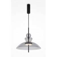 ASIE III HL 11W Závěsné svítidlo, těleso kov, povrch černá, stínítko sklo čiré/kouřové/šedé, LED 11W, teplá 3000K, Ra80, 230V, IP20, tř.1, rozměry d=400mm, h=404mm, vč závěs kabelu l=2580mm, lze zkrátit.