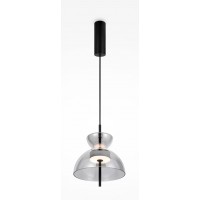 ASIE II HL 11W Závěsné svítidlo, těleso kov, povrch černá, stínítko sklo čiré/kouřové/šedé, LED 11W, teplá 3000K, Ra80, 230V, IP20, tř.1, rozměry d=250mm, h=303mm, vč závěs kabelu l=2480mm, lze zkrátit.