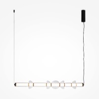 BANG HL 39W Závěsné svítidlo, těleso kov, povrch mosaz/černá, difuzor plast opál, stínítko sklo čiré, LED 39W, 4800lm, teplá 3000K, Ra80, 230V, IP20, tř.1, rozměry l=980mm, vč závěs kabelu l=1375mm, lze zkrátit.