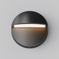 KUCI R WL 3W, IP54 Nástěnné venkovní svítidlo, těleso hliník, povrch černá/bílá, difuzor plast opál, LED 3W, 100lm, teplá 3000K, Ra80, 230V, IP54, tř.1, rozměry d=120mm, svítí dolů.