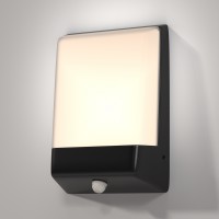 RENT WL 11W, IP44, senzor Nástěnné venkovní svítidlo se senzorem pohybu, těleso kov, povrch černá grafit, difuzor sklo opál, LED 11W, 500lm, teplá 3000K, Ra80, 230V, IP44, tř.1, rozměry 161x211x59mm