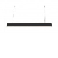 USTO HL 40W Závěsné svítidlo, těleso kov, povrch černá/bílá, difuzor plast opál, LED 40W, neutrální 4000K, Ra90, 230V, IP20, tř.1, rozměry 1200x33mm, vč závěs lanka l=2800mm, lze zkrátit.