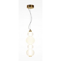 PREZI HL 17W Závěsné svítidlo, základna kov, povrch chrom/zlatá, stínítko sklo, LED 16W, 800lm, teplá 3000K, Ra80, 230V, IP20, tř.1, rozměry d=147mm, h=450mm, vč závěs kabelu l=1650mm, lze zkrátit.