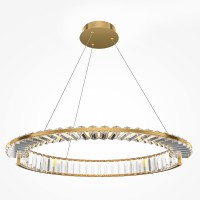 VEN R HL 36W/45W Závěsné svítidlo, těleso kov, povrch zlatá, detail krystaly, LED 36W/2400lm, 45W/3000lm, neutrální 4000K, 230V, Ra90, IP20, tř.1, rozměry dle typu.