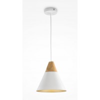 LEOSE HL 1x60W, E27 Závěsné svítidlo, těleso kov, povrch šedá/bílá, detaily dřevo světlé, pro žárovku 1x60W, E27, 230V, IP20, tř.1, rozměry dle typu.