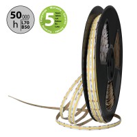 LED pásek COB, CCT, 608LED/m, 14W/m, 24V LED pásek LED pásek, COB 608LED/m, 14W/m, 1260lm/m, CCT nastavitelná teplota, teplá 2700K - denní 6500K, 24V vyzař úhel 150°, Ra90, IP20, rozměry šířka w=10mm, délka l=5000mm, dělitelnost 26,3mm, cena za 1m