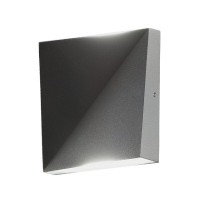 LEPDI Nástěnné svítidlo, materiál hliník, povrch vrásčitá šedá (RAL 9007), LED 2x3W, teplá 3000K, neutrální bílá 4000K, 350mA, IP68, rozměry h=80mm, l=80mm, w=18mm, svítí nahoru/dolů