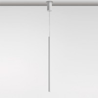 TUBOS SZ Závěsné bodové svítidlo, materiál hliník, povrch bílá mat (RAL 9016), LED 1x3W, teplá bílá 3000K, neutrální bílá 4000K, 700mA, IP20, rozměry d=25mm, h=700mm, lankový závěs l=3000mm, lze zkrátit