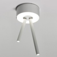 TUBOSO C Stropní bodové svítidlo nastavitelný směr svícení +-25°, těleso hliník, povrch bílá mat (RAL 9016), 2x3W + 48x0,1W, LED, teplá bílá 3000K, neutrální bílá 4000K, 230V, IP20, rozměry d=120mm, h=251mm.