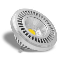 LED COB AR111 Bodový světelný zdroj, LED žárovka, těleso hliník, krycí sklo čiré, LED COB 12W/15W, G53, teplá bílá 3000K, neutrální bílá 4500K, denní bílá 6000K, Ra80, vyzařovací úhel 45°, 12V/AC, životnost 38.000 hod, d=111mm, l=67mm