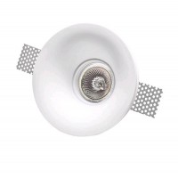 KAREN 1X35W GU10 IP20 230V D=130MM Stropní vestavné bodové svítidlo, těleso sádra, povrch bílá, pro žárovku 1X35W, GU10, ES50, 230V, IP20, rozměry d=130mm h=45mm