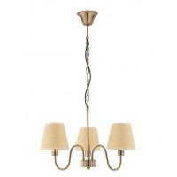 VIKRAM 3X40W E14 230V IP20 Závěsné svítidlo, základna kov, povrch antická bronzová, stínítko textil béžová, pro žárovku 3X40W, E14, 230V, IP20, rozměry d=520mm h=340mm, vč.závěsného kabelu l=1200mm, lze zkrátit