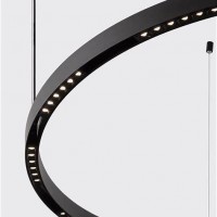 RINGOLI LED 24W/36W/42W UGR<12 Závěsné svítidlo, těleso hliník, černá, dle typu pro max 4/6/7 segmenty LED á 6W svítí dolů + 10W/15W/18W svítí nahoru, teplá 3000K, Ra90, UGR<12, 230V/24V, IP20, světelné segmenty dodávány SAMOSTANĚ