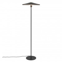 EMPTY F Stojací lampa, těleso kov, povrch černá, difuzor plast opál, LED 17,5W, 1200lm, teplá 2700K, Ra80, stmívatelné vyp/zap vypínačem, 100% 50% 25%, 230V, IP20, vč vypínače kabelu s textilním úpletem