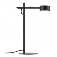 ROBOTTI TABLE Stolní lampa, těleso kov, povrch černá, difuzor plast, LED 5W, 350lm, teplá 2700K, Ra80, 230V, IP20, tř.2, stínítko d=85mm, úhel otočení 130°, včetně vypínače kabelu s textilním úpletem - černá, l=1500mm, lze zkrátit