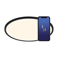 INGA R smart  15W, 20W, 30W CCT Stropní svítidlo, těleso plast, povrch bílá nebo černá, difuzor plast opál, LED 15W, 20W, 30W, dálk ovl, nebo smart telefon WiFi, stmívání, nast teplota CCT teplá 3000K - denní 6400K, Ra80, 230V IP20, rozměry dle typu