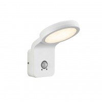 PLAT W PIR SENSOR Venkovní nástěnné svítidlo, těleso hliník, povrch bílá nebo černá, difuzor plast opál, LED 10W, 750lm, teplá 3000K, Ra80, 230V IP44, tř.1, rozměry 200x135mm, vyzařovací úhel 120°, pohybový senzor