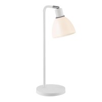 NOLD TABLE 1X40W E14 Stolní lampa, nastavitelný směr svícení, základna kov černá, chrom, bílá se stříbrnými detaily, difuzor sklo opál nebo stínítko kov černá, pro žárovku 1X40W, E14, 230V, IP20, tř.2, rozměry 120X460X220mm