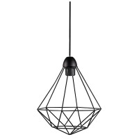 MAKE PENDANT 1X60W Závěsné svítidlo, základna plast, stínítko drátěné kov černá, pro žárovku 1X60W, E27, 230V, IP20, tř.2, rozměry 290X340mm, vč. závěsného kabelu 2500mm, lze zkrátit