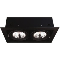 BRUEN 2X50W GU10 Stropní, vestavné, bodové svítidlo, výklopné +-30°, těleso kov, povrch bílá/černá, nebo černá/černá, pro árovku 2x50W GU10 ES111, 230V, IP20, tř.1, rozměry 350x205x110mm