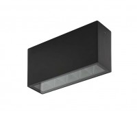 ZEITLIN LED 10W IP54 Přisazené venkovní svítidlo, buňkové, těleso hliník, povrch černá, krycí sklo čiré, LED 10W, 500lm, teplá 3000K, 230V, IP54, tř.1, rozměry 142x75x40mm.