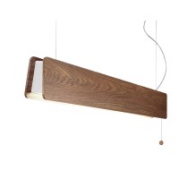 VEGARE LED 16W, T8/G13, IP20 Závěsné svítidlo, těleso kov, stínítko světlý dub, nebo tmavý dub, LED zářivka 16W, teplá 3000K, 2300lm, Ra80, 230V, T8/G13, IP20, tř.1, 980x120x80mm, vč. závěs kabelu l=1500mm, lze zkrátit, včetně vypínače