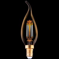 HULUL BULB 1 Žárovka retro E14, materiál kov, povrch měděná, krycí sklo čiré, LED 4W, 360lm, teplá 2200K, 230V, IP20, tř.1, rozměry d=35mm, h=120mm