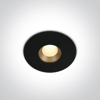 LOMEL BI II 8W, IP54 Stropní podhledové, bodové, Darklight, svítidlo, těleso kov, povrch bílá/černá, reflektor černá a mosaz, LED 8W, 625lm, teplá 3000K, vyzař. úhel 36°, 230V, IP54, tř.2, rozměry d=88mm, h=52mm.