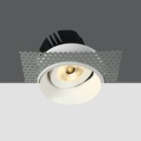 MILOS BI 6,5W CCT IP54 Stropní podhledové, bodové, bezrámečkové, svítidlo, nast. směr svícení, kov, bílá, LED 6,5W, 500lm, přepín CCT teplota teplá 3000K/neutr 4000K/denní 5000K, stmív, 700mA, IP54, tř.3, d=82mm, h=80mm, driver SAMOSTATNĚ