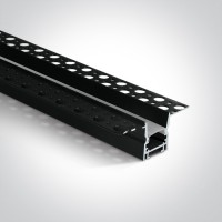 HUIS PROFIL 63x26 Vestavný, zápustný bezrámečkový profil pro LED pásky do sádrokartonu, materiál hliník, povrch bílý/černý, zapuštěný difuzor plast opál, max šířka LED pásků w=12mm, rozměry 63x26mm, délka l=2m.