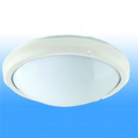 RHODOS_2 Stropní svítidlo, těleso plast barva bílá / černá / šedostříbrná, difuzor plast opál, pro žárovku 100W, zářivku 18W/26W, 230V, IP65, d=335mm, h=100mm