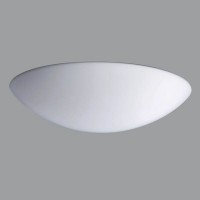 AURA 5, IP43, D=490mm Stropní svítidlo, základna kov, povrch bílá, difuzor sklo triplex opál, pro žárovku E27 nebo LED, do koupelny IP43, zař. Tř.1, symb "F", d=490mm, h=130mm, úchyt skla klapky