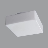 LINA 2 Stropní svítidlo, základna kov nebo polykarbonát, difuzor opálové sklo triplex, pro žárovku E27, nebo LED 230V, do koupelny IP43, rozměry 260x260x110mm