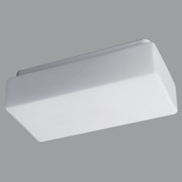 JENA 2 Stropní svítidlo, základna kov, povrch bílá, difuzor sklo triplex opál, pro žárovku 60W/100W, nebo LED, 230V, do koupelny IP43, zař.tř.1, rozměry 340x170x105mm